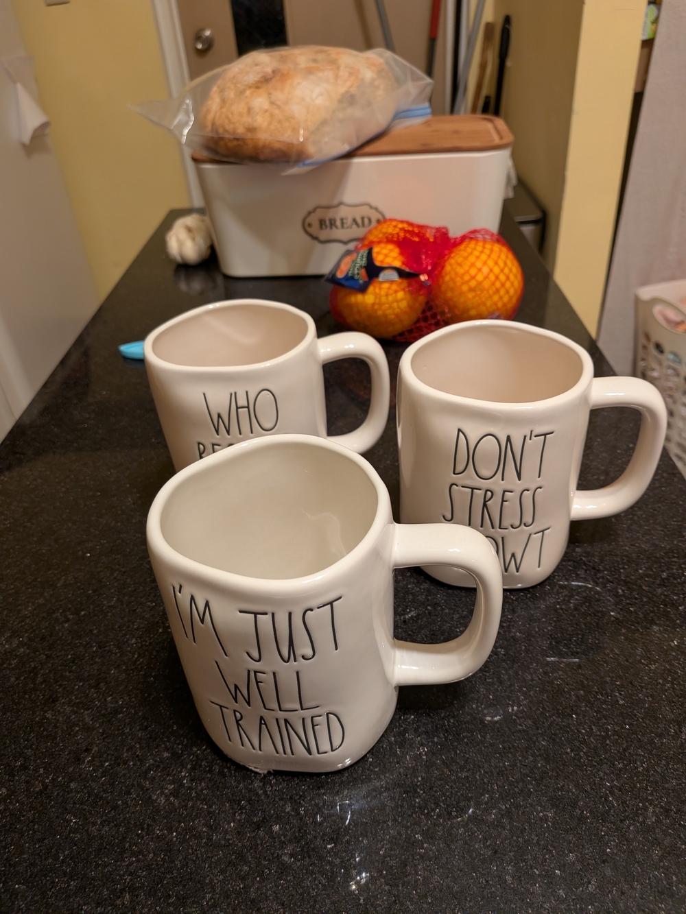 Ceramic Quote Mugs Set - White